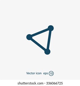 Abstract network connection structure, digital technology communication polygon cube, geometric shape with nodes. Flat icon modern design style vector illustration concept.
