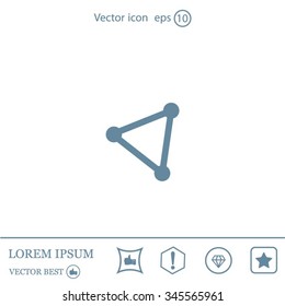 Abstract network connection structure, digital technology communication polygon cube, geometric shape with nodes. Flat icon modern design style vector illustration concept.
