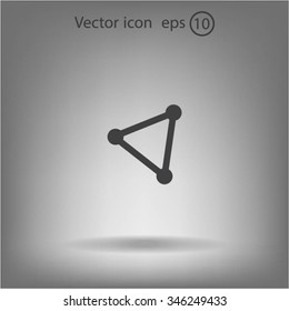 Abstract network connection structure, digital technology communication polygon cube, geometric shape with nodes. Flat icon modern design style vector illustration concept.