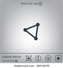 Abstract network connection structure, digital technology communication polygon cube, geometric shape with nodes. Flat icon modern design style vector illustration concept.