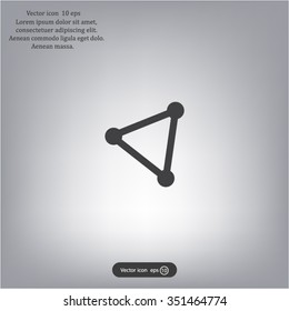 Abstract network connection structure, digital technology communication polygon cube, geometric shape with nodes. Flat icon modern design style vector illustration concept.