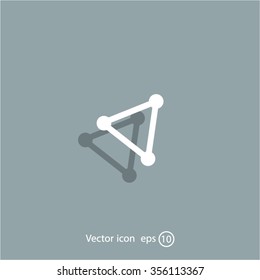 Abstract network connection structure, digital technology communication polygon cube, geometric shape with nodes. Flat icon modern design style vector illustration concept.