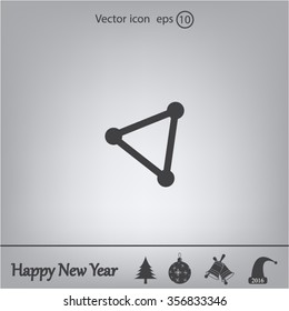 Abstract network connection structure, digital technology communication polygon cube, geometric shape with nodes. Flat icon modern design style vector illustration concept.