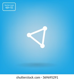 Abstract network connection structure, digital technology communication polygon cube, geometric shape with nodes. Flat icon modern design style vector illustration concept.