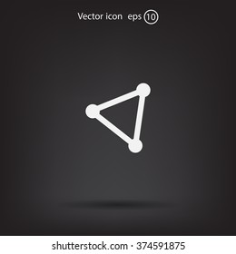 Abstract network connection structure, digital technology communication polygon cube, geometric shape with nodes. Flat icon modern design style vector illustration concept.