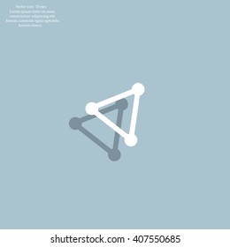 Abstract network connection structure, digital technology communication polygon cube, geometric shape with nodes. Flat icon modern design style vector illustration concept.