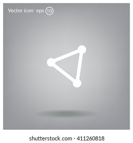 Abstract network connection structure, digital technology communication ,geometric shape with nodes. Flat icon modern design style vector illustration concept.