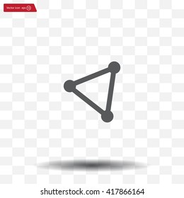 Abstract network connection structure, digital technology communication polygon cube, geometric shape with nodes. Flat icon modern design style vector illustration concept.