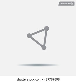 Abstract network connection structure, digital technology communication polygon cube, geometric shape with nodes. Flat icon modern design style vector illustration concept.