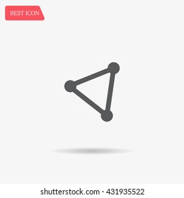 Abstract network connection structure, digital technology communication polygon cube, geometric shape with nodes. Flat icon modern design style vector illustration concept.