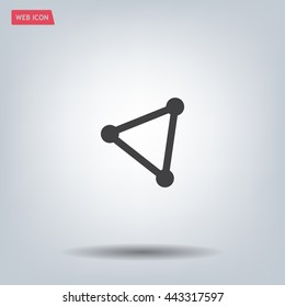 Abstract network connection structure, digital technology communication polygon cube, geometric shape with nodes. Flat icon modern design style vector illustration concept.