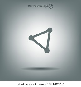 Abstract network connection structure, digital technology communication polygon cube, geometric shape with nodes. Flat icon modern design style vector illustration concept.
