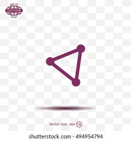 Abstract network connection structure, digital technology communication polygon cube, geometric shape with nodes. Flat icon modern design style vector illustration concept.