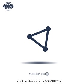 Abstract network connection structure, digital technology communication polygon cube, geometric shape with nodes. Flat icon modern design style vector illustration concept.