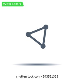 Abstract network connection structure, digital technology communication polygon cube, geometric shape with nodes. Flat icon modern design style vector illustration concept.