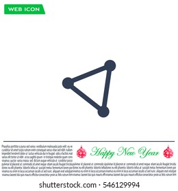 Abstract network connection structure, digital technology communication polygon cube, geometric shape with nodes. Flat icon modern design style vector illustration concept.
