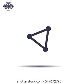 Abstract network connection structure, digital technology communication polygon cube, geometric shape with nodes. Flat icon modern design style vector illustration concept.