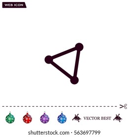 Abstract network connection structure, digital technology communication polygon cube, geometric shape with nodes. Flat icon modern design style vector illustration concept.