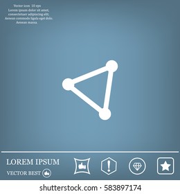 Abstract network connection structure, digital technology communication polygon cube, geometric shape with nodes. Flat icon modern design style vector illustration concept.