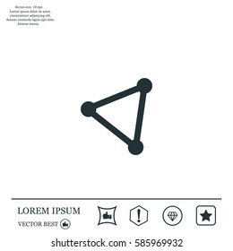 Abstract network connection structure, digital technology communication polygon cube, geometric shape with nodes. Flat icon modern design style vector illustration concept.