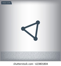 Abstract network connection structure, digital technology communication polygon cube, geometric shape with nodes. Flat icon modern design style vector illustration concept.