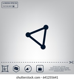 Abstract network connection structure, digital technology communication polygon cube, geometric shape with nodes. Flat icon modern design style vector illustration concept.