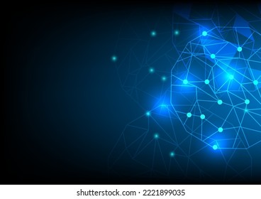 Resumen del fondo de la tecnología de conexión de red. Polígono y punto. Ilustración vectorial.