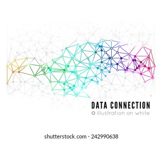 Abstract network connection. Vector technology background on white