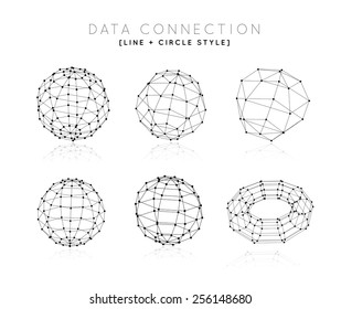 Abstract network connection. Vector technology background on white