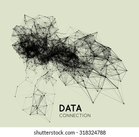 Abstract network connection. Vector technology background