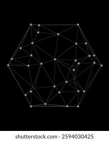 Abstract network connection web sphere with dot and lines 3D rendering background