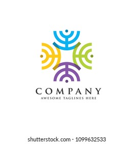 abstract network connections color business company logo