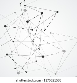 Abstract network connections with dots and lines.