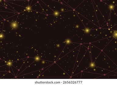 Abstract network connections with glowing nodes, representing data, technology, or celestial communication