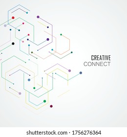 Abstract network design. Digital technology background. Creative vector banner illustration. Connection structure