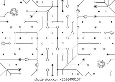 Abstract Network Diagram with Interconnected Nodes and Connections Background Vector Illustration