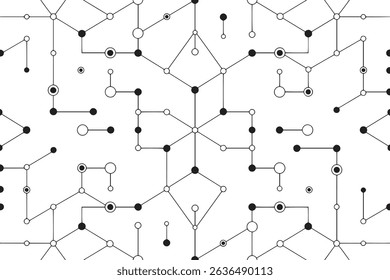 Abstract Network Diagram with Interconnected Nodes and Connections Background Vector Illustration