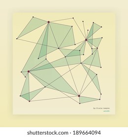 Abstract network diagram on white paper. Eps 10 vector graphic.