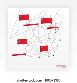 Abstract network diagram on white paper. Eps 10 vector graphic.