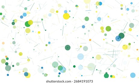 Abstract network of glowing colorful dots connected by thin lines on a bright white background representing data science and technology concepts