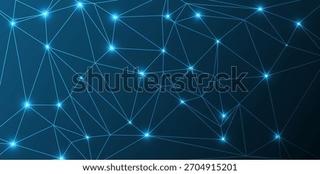 Abstract network of glowing points and lines. A wave of interconnected nodes. Intricate lines and dots creating a glowing abstract network on a dark background.