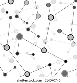 Abstract network, gray background, technology communication, molecule structure. Vector illustration. Eps 10
