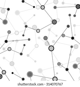 Abstract network, gray background, technology communication, molecule structure. Vector illustration. Eps 10