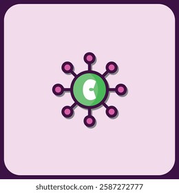 Abstract Network Icon: Centralized Data Connectivity