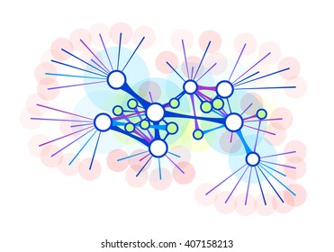 Abstract network of interconnected nodes