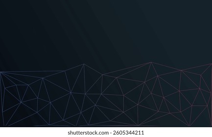 Abstract network of lines forming geometric patterns, highlighted with subtle colored outlines on a dark background. Represents concepts like connectivity, technology, and structure.