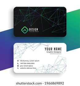 abstract network lines low poly business card template