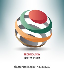 abstract network logo and technology concept design, vector illustration