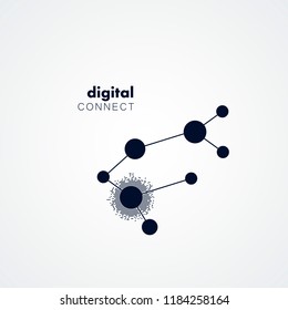 Abstract network minimalistic design with connected lines and dots.