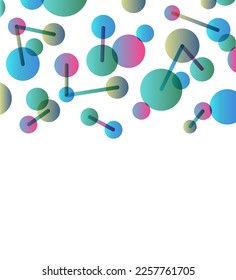 Abstract network and networking concept with colorful dots connected by lines. Modern design with copy space, vector illustration isolated on white background.